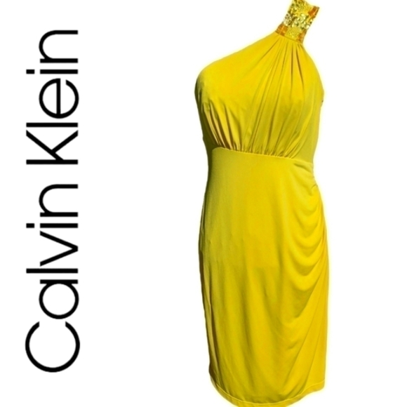 Calvin Klein Yellow Dress - Picture 1 of 7